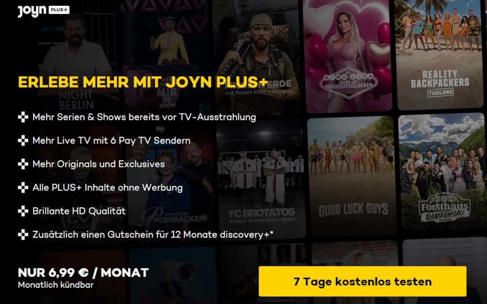 Discovery Plus kostenlos testen mit Joyn