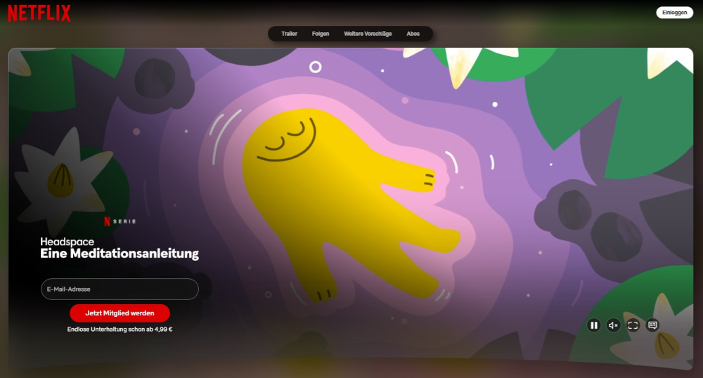 Headspace Meditationsanleitung und Videos bei Netflix